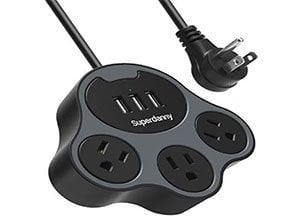 10A Paw Power Strip with USB Ports 3.1A 5ft Extension Cord
