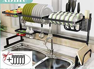 Over the sink dish drying rack