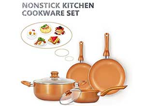 FRUITEAM 6-piece Nonstick Cookware Set