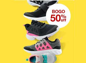 BOGO 50% off kids shoes