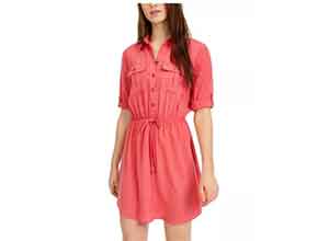 Be Bop Juniors Drawstring Utility Shirtdress