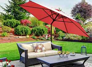 9 Feet Patio Umbrella With Push Button