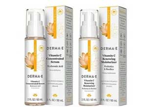 Free DERMA E vitamin c serum and moisturizer