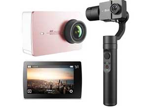 YI 4K Action Camera Rose Gold and kit