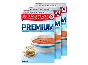 Premium Saltine Crackers Family Size 3 Boxes