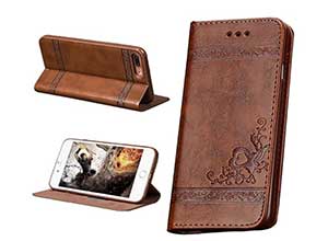 VIGOROSO Embossed Floral PU Leather Phone Case