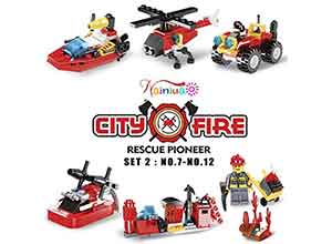 222Pcs Fire Rescue Vehicles Building Blocks Set