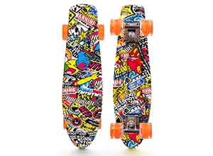 Lusper Skateboard Mini Cruiser Retro Skateboard