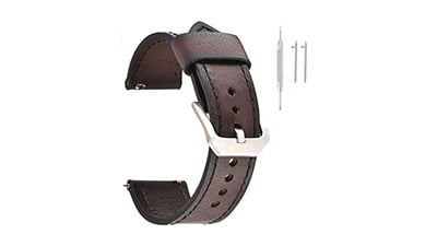 EACHE Quick Release Genuine Leather Watch Band