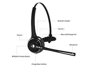 AIKELA Wireless Bluetooth Headset with Microphone