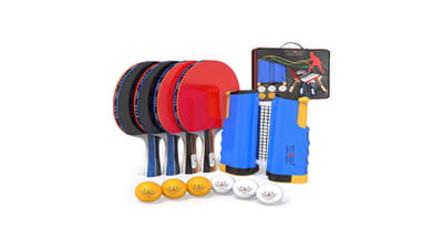 Ping Pong Paddle Set with Retractable Net