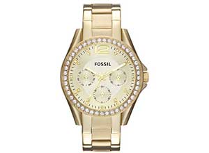 Fossil Womens Riley SS Glitz Quartz Watch