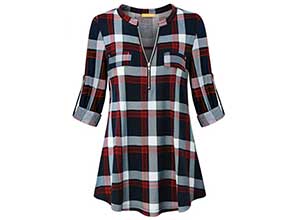 YaYa Bay Womens V Neck Casual Shirt