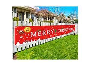 Merry Christmas Outdoor Banner 9.7 x 1.7 feet