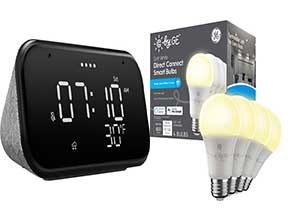 Lenovo Smart Clock with 4 A19 LED Bulbs