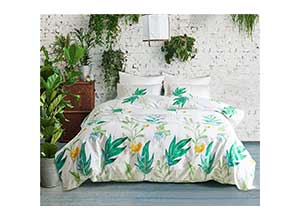 Mertrago White Floral Duvet Cover Set Twin