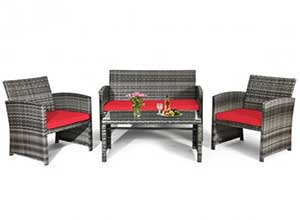 4PCS Patio Rattan Furniture Set