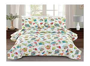 3 Piece Quilted Bedspread Coverlet with Shams