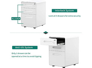 Metal Mobile File Cabinet with Keys