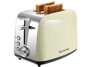 Toaster 2 Slice Stainless Steel Cream Yellow