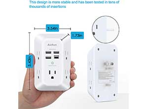 3-Sided Multi Plug Outlets Wall Adapter