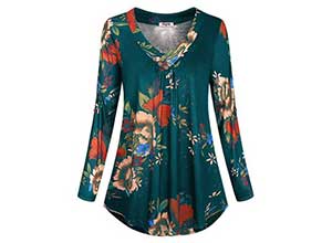 Long Sleeve Blouse Casual Flowy Tunic Tops