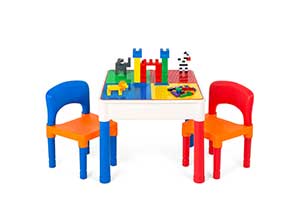 3 in 1 Kids Activity Table Set w Building Block Table