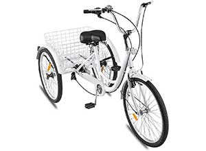 Adult Tricycle 1/7 Speed 3-Wheel for Shopping