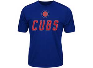 Mens Majestic Royal Chicago Cubs T shirt
