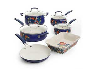 Floral Pattern Ceramic Nonstick Cookware Set