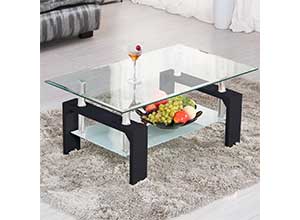Ktaxon Rectangular Glass Coffee Table