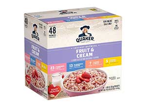 Quaker Instant Oatmeal Fruit and Cream