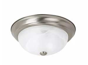 Nickel Flush Mount with LED Bulb