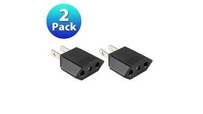 Insten 2X EU to US Travel Adapter Power Converter 