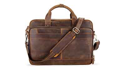 Mens Genuine Leather Laptop Briefcase
