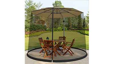 Patio Umbrella Screen with Zipper Door