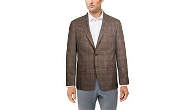 Mens Classic-Fit Ultraflex Stretch Patterned Blazer