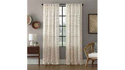 Embroidery Modern Natural Blend Curtain