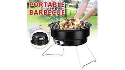 11 in All-in-One Portable Tabletop Charcoal BBQ Grill