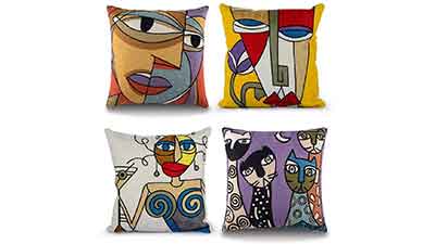 HOTM Throw Pillow Covers 18 x 18 Set of 4