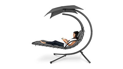 Hanging Curved Chaise Lounge Chair Swing