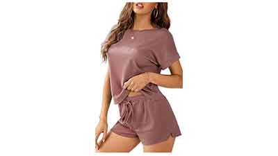 Women's Waffle Knit Short Sleeve Pajama Set