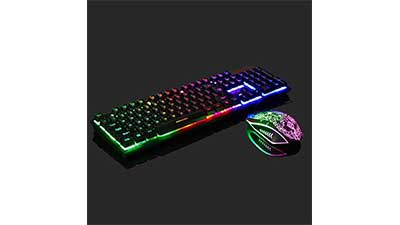 Rainbow Gaming Keyboard and Mouse Set