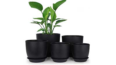 Modern Decorative Plastic Pots for Plants with Tray