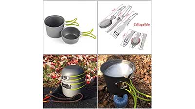 Portable Camping Cookware Set Mess Kit