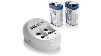 EBL 9V Li-ion Rechargeable Batteries