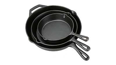 Ozark Trail 3 Piece Cast Iron Skillet Set