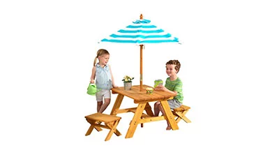 KidKraft Outdoor Table Bench Set with Umbrella