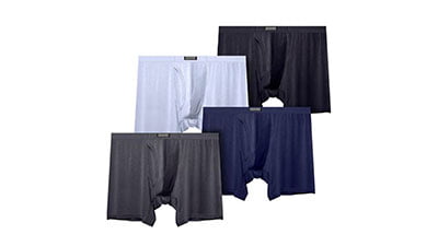 Mens 4 Pack Long Leg Underwear Boxer Briefs