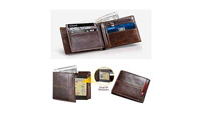 Mens Wallet RFID Genuine Leather for Men